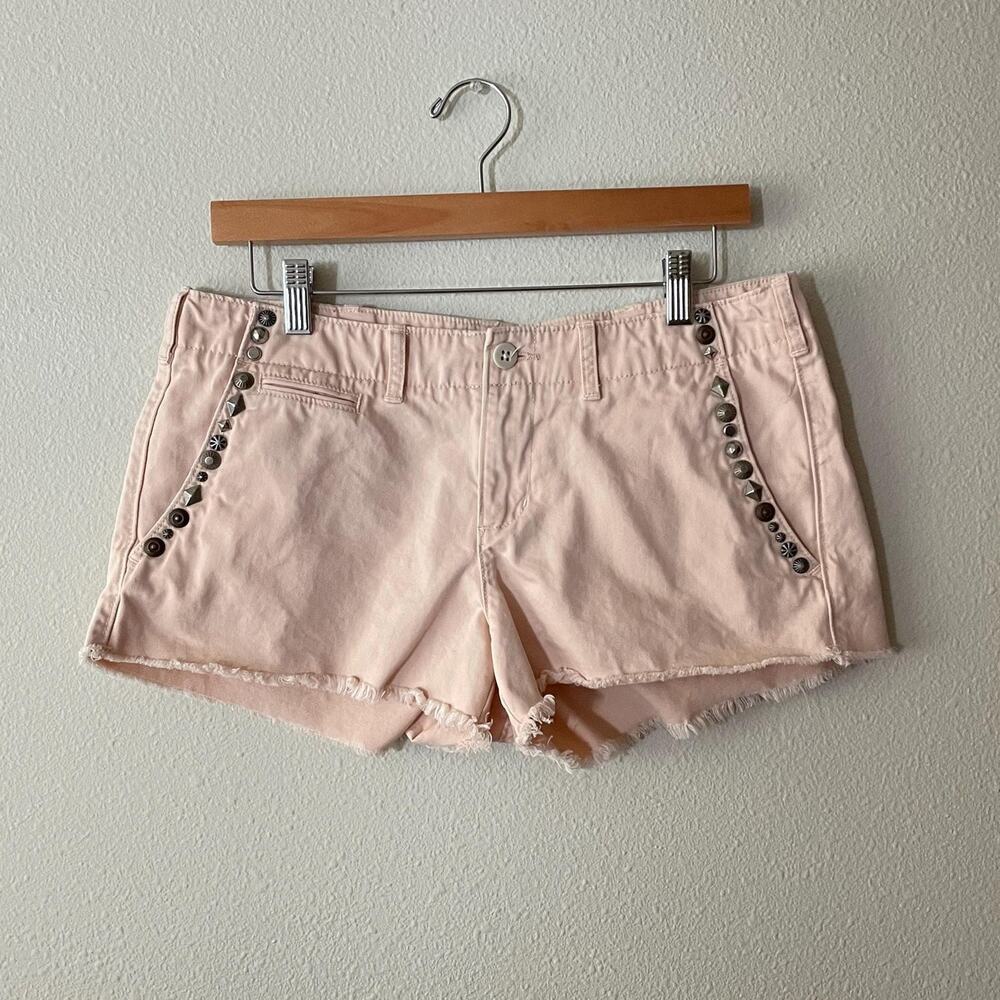 Y2K 2000s Low Rise Ralph Lauren Studded Shorts Boho Festival Grunge Indie Sleaze